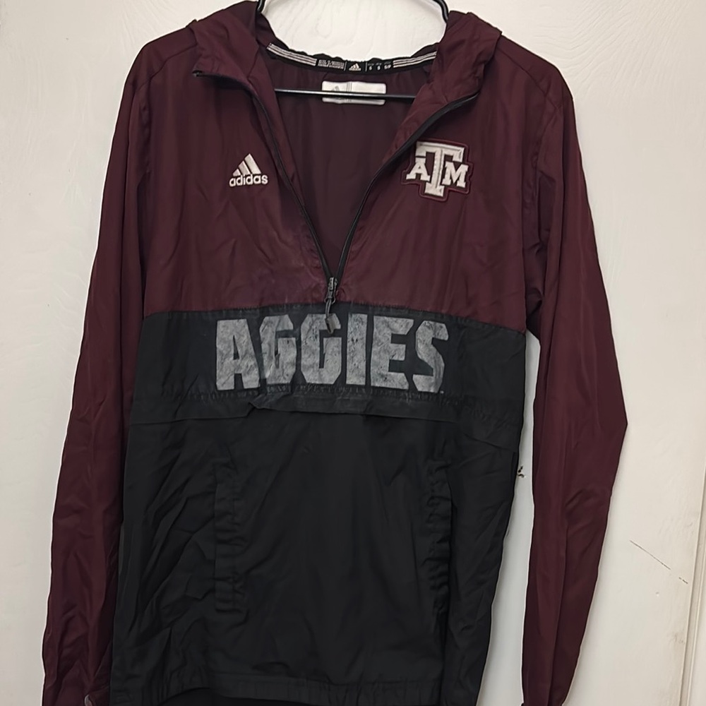 Adidas Maroon and Black Aggies Windbreaker